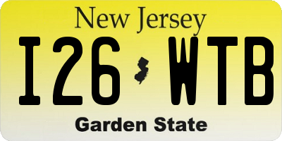 NJ license plate I26WTB