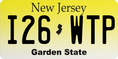 NJ license plate I26WTP