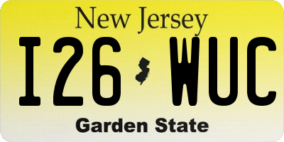 NJ license plate I26WUC
