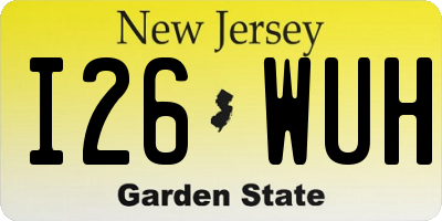 NJ license plate I26WUH