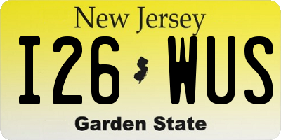 NJ license plate I26WUS