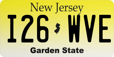 NJ license plate I26WVE
