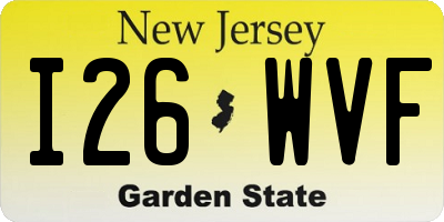 NJ license plate I26WVF