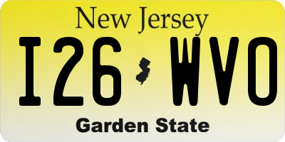 NJ license plate I26WVO