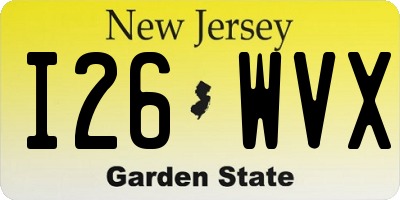 NJ license plate I26WVX