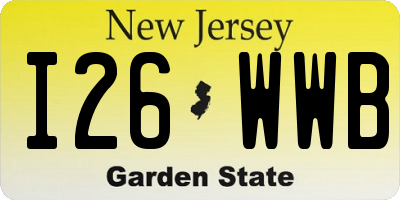 NJ license plate I26WWB