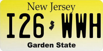 NJ license plate I26WWH