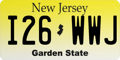 NJ license plate I26WWJ