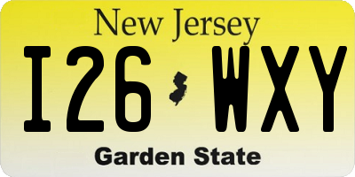 NJ license plate I26WXY