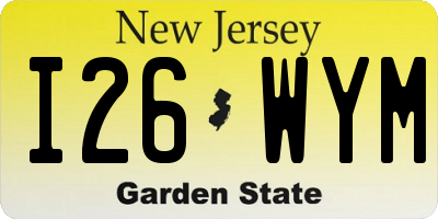 NJ license plate I26WYM