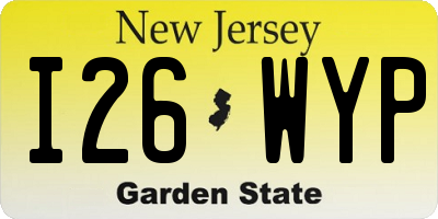 NJ license plate I26WYP