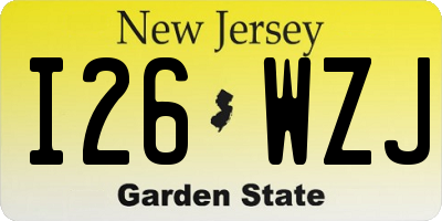 NJ license plate I26WZJ