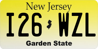 NJ license plate I26WZL