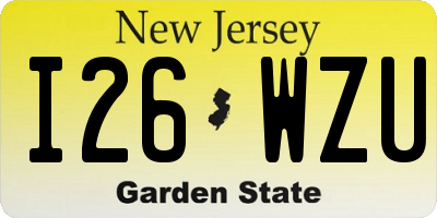 NJ license plate I26WZU