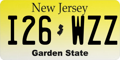 NJ license plate I26WZZ