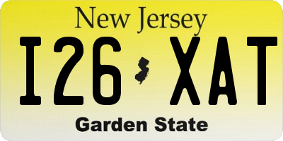 NJ license plate I26XAT