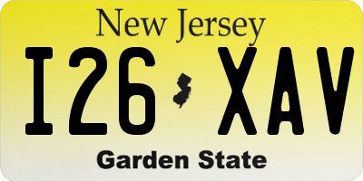 NJ license plate I26XAV