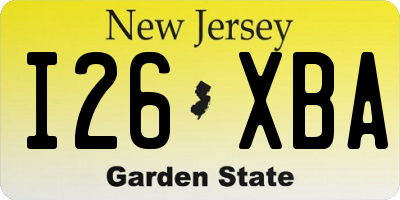 NJ license plate I26XBA