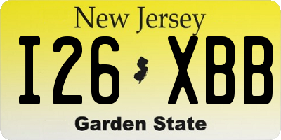 NJ license plate I26XBB