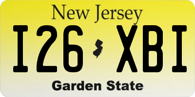 NJ license plate I26XBI