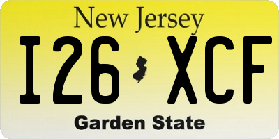 NJ license plate I26XCF