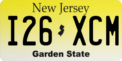 NJ license plate I26XCM