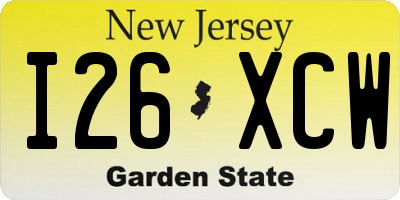 NJ license plate I26XCW