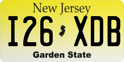 NJ license plate I26XDB
