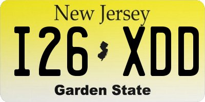 NJ license plate I26XDD