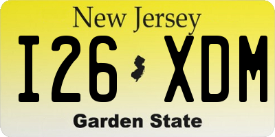 NJ license plate I26XDM