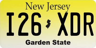 NJ license plate I26XDR