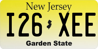 NJ license plate I26XEE