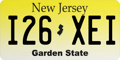 NJ license plate I26XEI