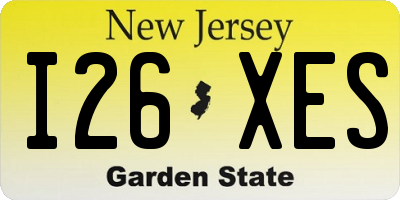 NJ license plate I26XES