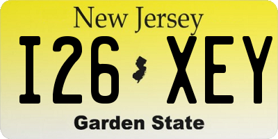 NJ license plate I26XEY