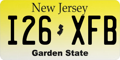 NJ license plate I26XFB