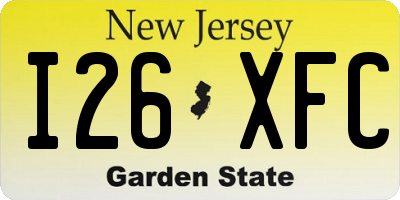 NJ license plate I26XFC
