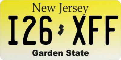 NJ license plate I26XFF
