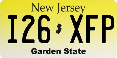 NJ license plate I26XFP
