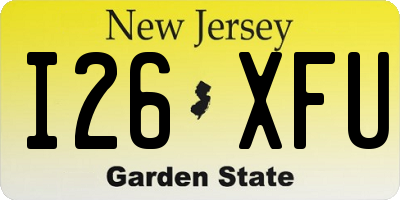 NJ license plate I26XFU