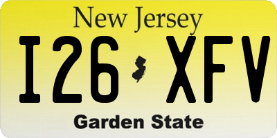 NJ license plate I26XFV