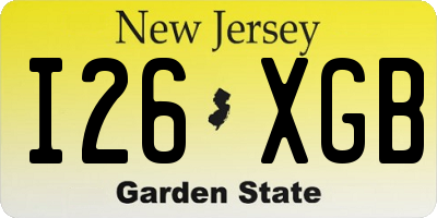 NJ license plate I26XGB