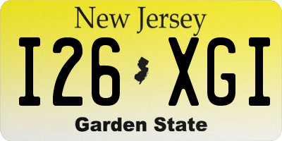NJ license plate I26XGI