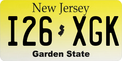 NJ license plate I26XGK