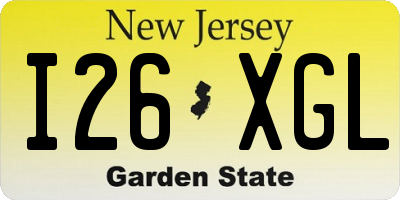 NJ license plate I26XGL