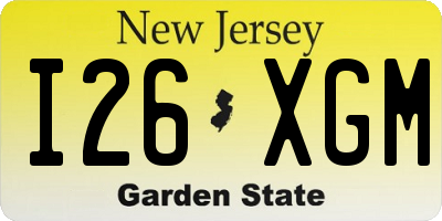 NJ license plate I26XGM