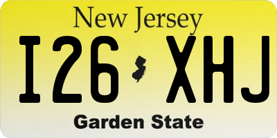 NJ license plate I26XHJ