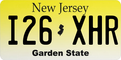 NJ license plate I26XHR