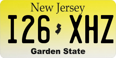NJ license plate I26XHZ