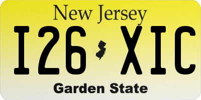 NJ license plate I26XIC